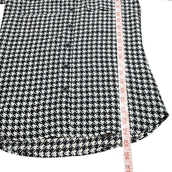 ARITZIA BABATON 100% Silk Black / White Houndstooth Button Front Shirt US Sz XXS - Picture 7 of 9